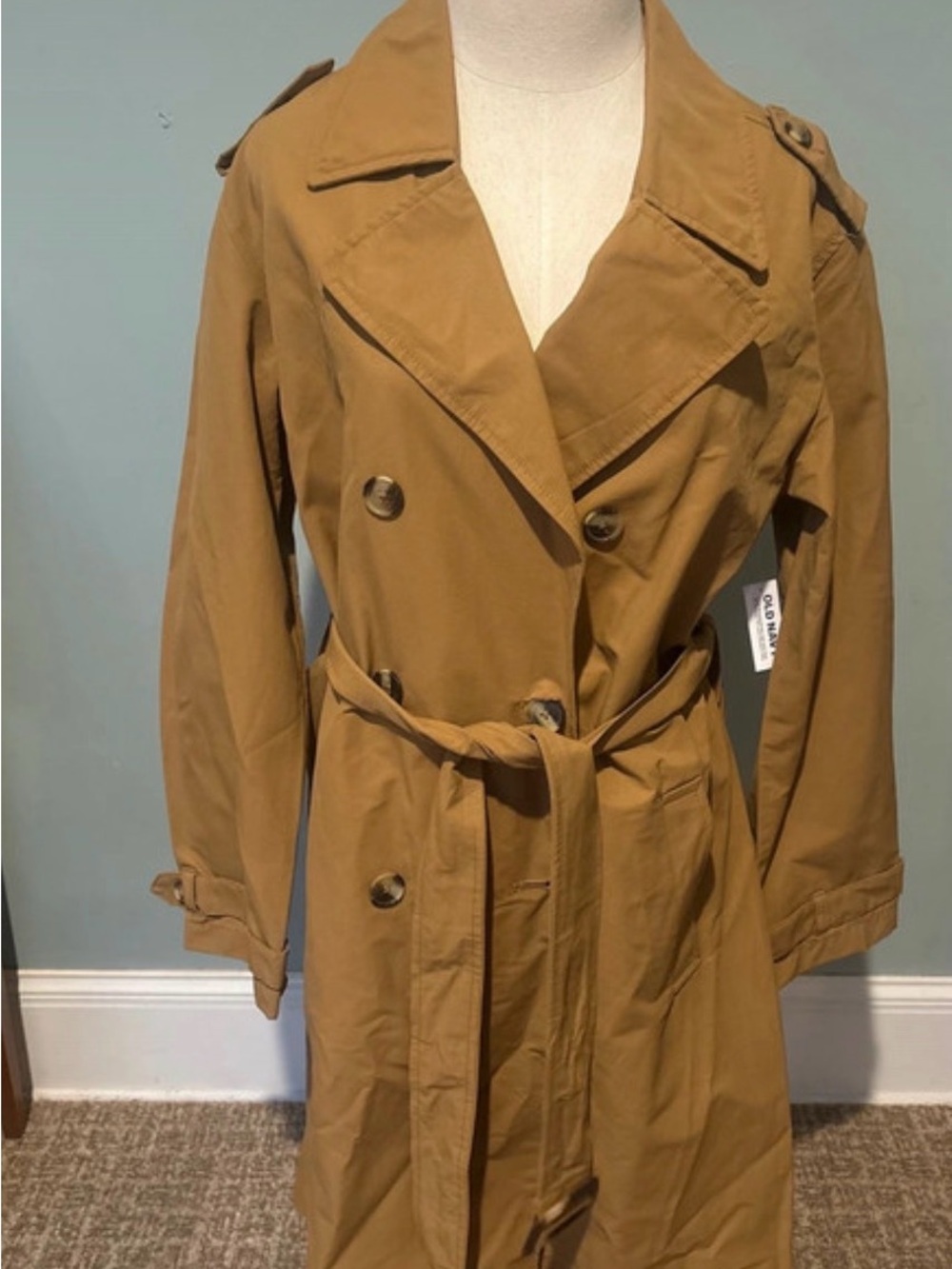 NWT Old Navy Camel Trench Coat with Belt